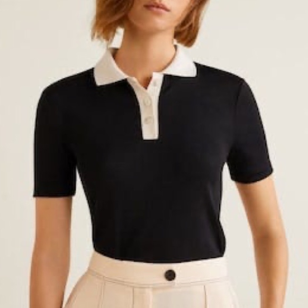 Mango Contrasted Collar Shirt